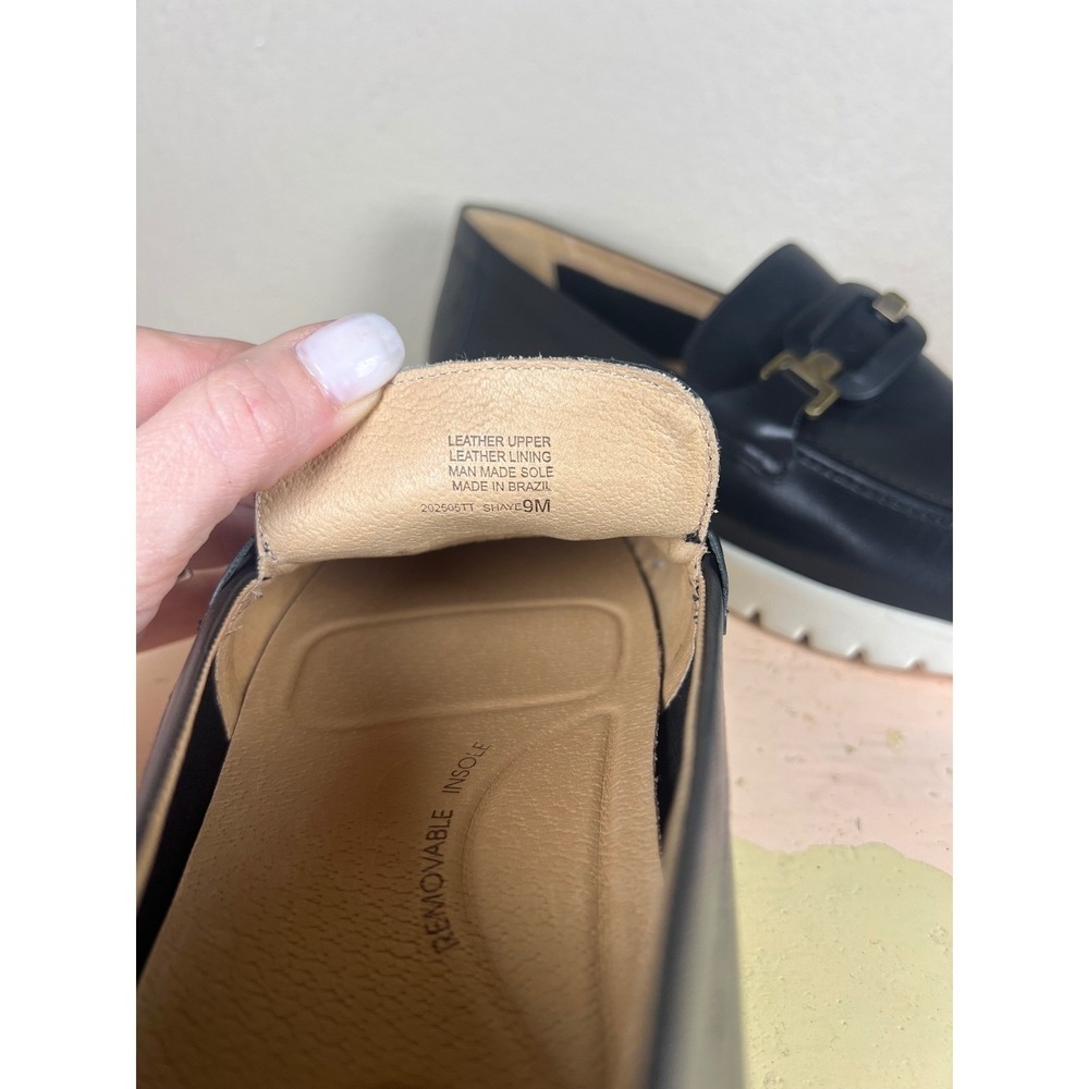 Brioso Shaye Leather Hardware Detail EVA Loafers Black Wedge Size 9 - Picture 10 of 12
